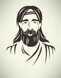 man historical avatar, vector illustration