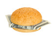 sandwich with money on white background