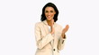 Video: Businesswoman clapping and smiling Businesswoman clapping and smiling