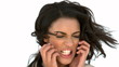 Stressed businesswoman shaking her head