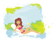 girl sunbathing