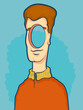 Illustration of a man with a hollow expression