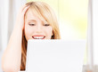 teenage girl with laptop computer