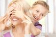 happy mother and little girl