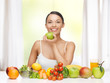 woman with fruits and vegetables