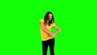 Woman doing a disco dance on green screen