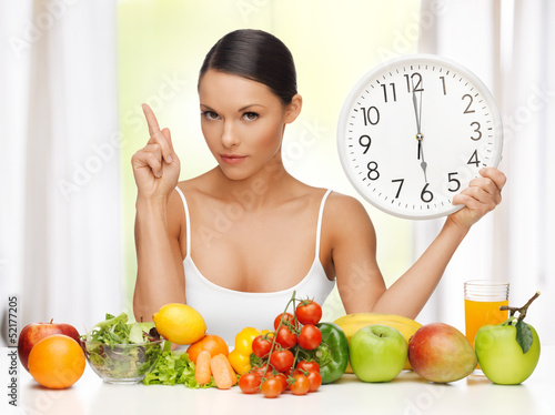 Photo: woman with big clock woman with big clock