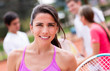 Happy tennis player