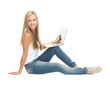 student girl with laptop computer