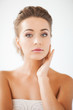 woman with diamond earrings