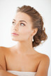 woman with diamond earrings