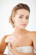 woman with diamond earrings