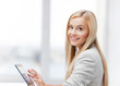 woman with tablet pc
