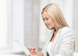 woman with tablet pc