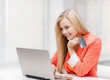 businesswoman with laptop and credit card
