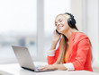 woman with headphones