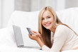 businesswoman with laptop and credit card