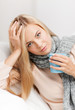 diseased woman with cup of tea