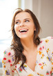 picture of smiling woman at home