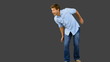 Man skating on grey screen