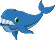 cute blue whale cartoon