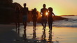 Video: Silhouettes of friends running out the sea Silhouettes of friends running out the sea