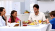 Video: Family chatting and having dinner Family chatting and having dinner