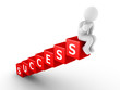 Illustration: Person sitting on top of success blocks Person sitting on top of success blocks