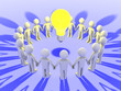 Illustration: People around a light bulb People around a light bulb