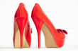 fashionable platform red pumps
