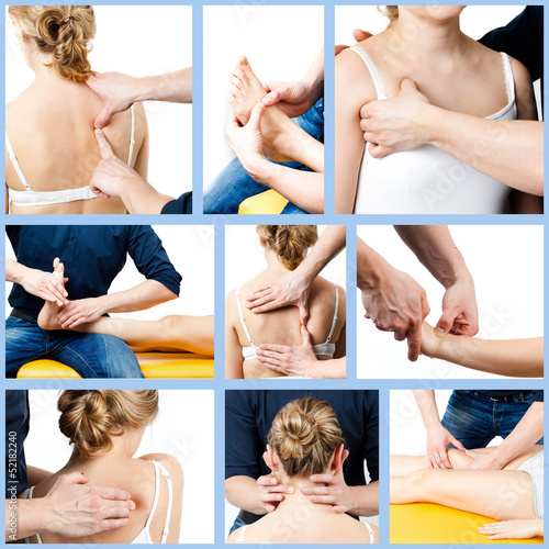 Photo: massage collage. Massage therapist giving a massage. massage collage. Massage therapist giving a massage.