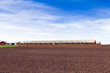 Big Industrial Farm With Cloudy Sky
