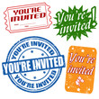 Vector: You're invited stamps You're invited stamps