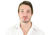 Disappointed or disgusted young man