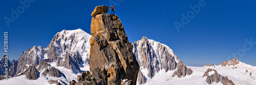 Photo: Man on top of the Mont Blanc, Europe Man on top of the Mont Blanc, Europe