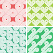 Set of four vintage seamless geometrical retro patterns