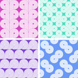 Set of four abstract seamless geometrical retro patterns
