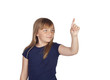 Photo: Adorable girl indicating something with the finger Adorable girl indicating something with the finger