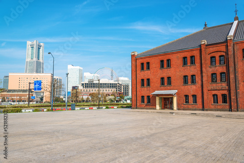 Photo: Urban scene with Old Brick Warehouse in Yokohama City, Japan. Urban scene with Old Brick Warehouse in Yokohama City, Japan.