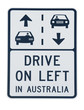 Australia road sign