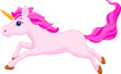 Cute unicorn cartoon running