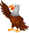Eagle cartoon waving