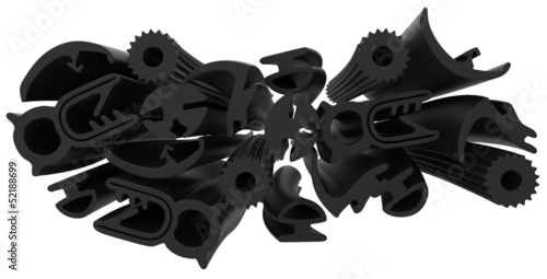 Illustration: Extruded rubber profile (sealing) Extruded rubber profile (sealing)