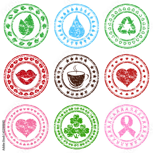 Vector: Vector illustration of a set of grunge stamps Vector illustration of a set of grunge stamps