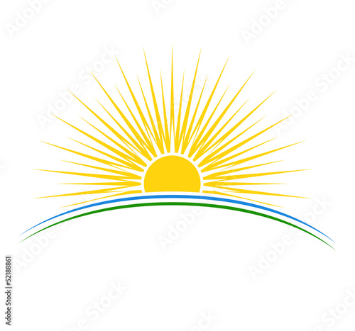 Photo: Vector illustration of sunrise sun Vector illustration of sunrise sun