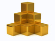 Illustration: Illustration of golden cubes isolated on white background Illustration of golden cubes isolated on white background
