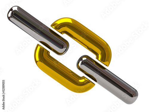 Illustration: Silver and golden chain icon Silver and golden chain icon
