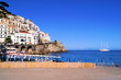 View from the beaches of the town of Amalfi, Italy