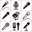 microphone icons set