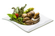 Escargot with asparagus, rosemary, thymus and tomato